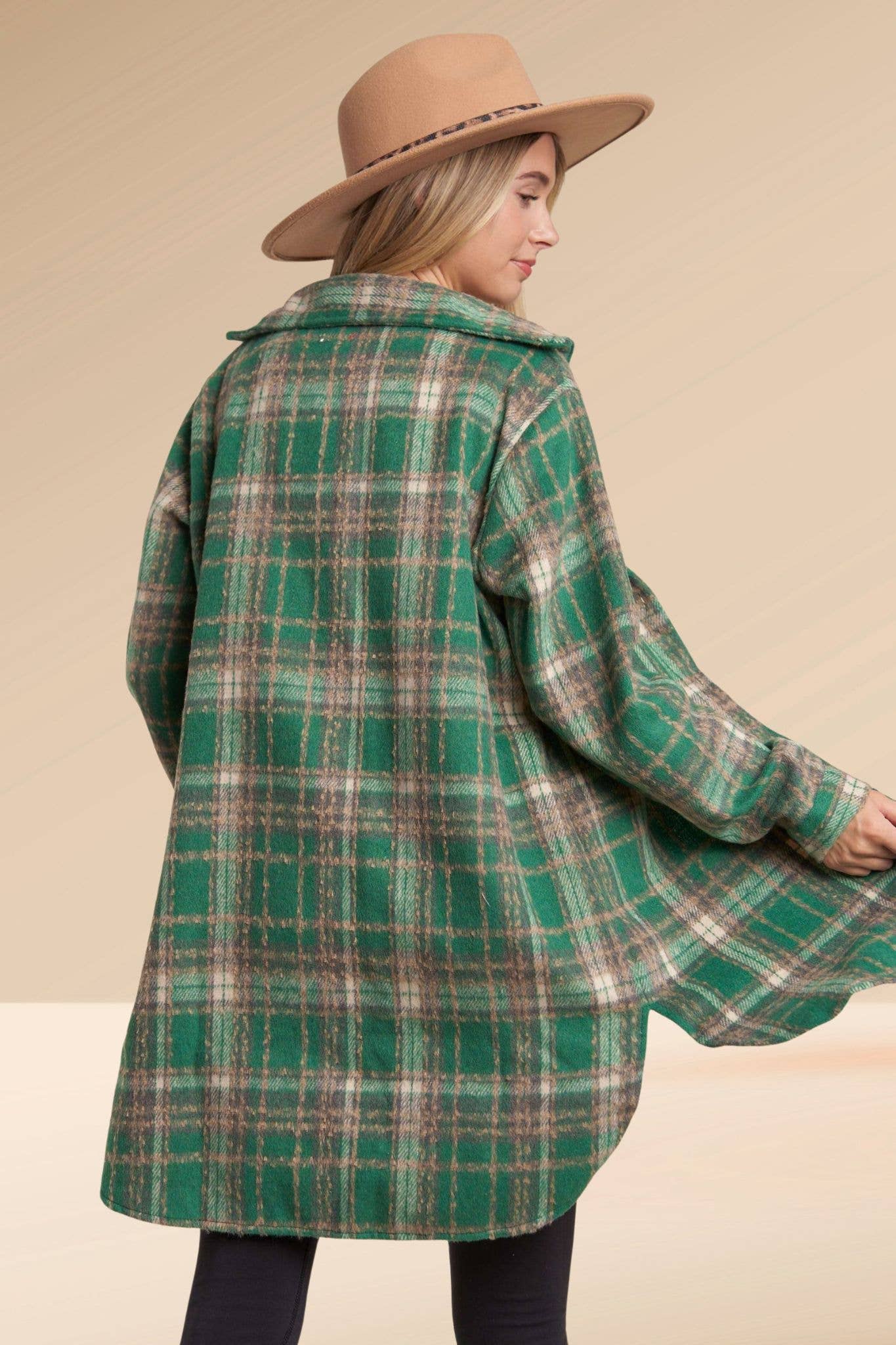 Green Flannel Shacket
