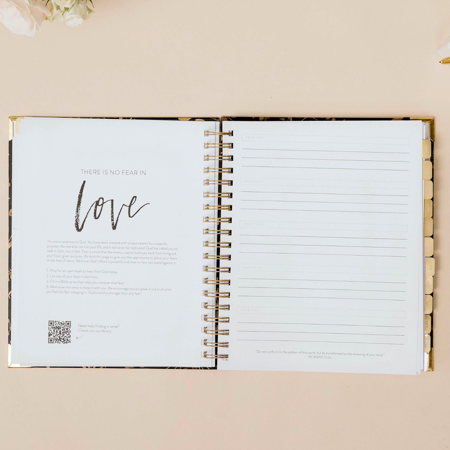2026 Large Golden Floral Dream Planner - Timestamp Layout