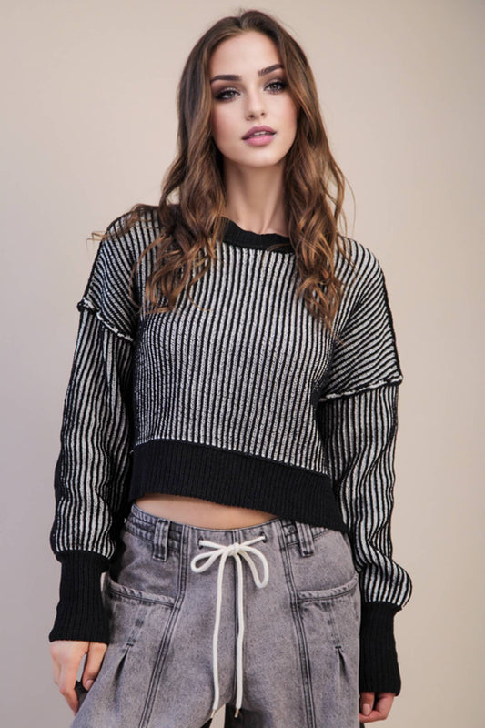 Two Tone Striped Sweater