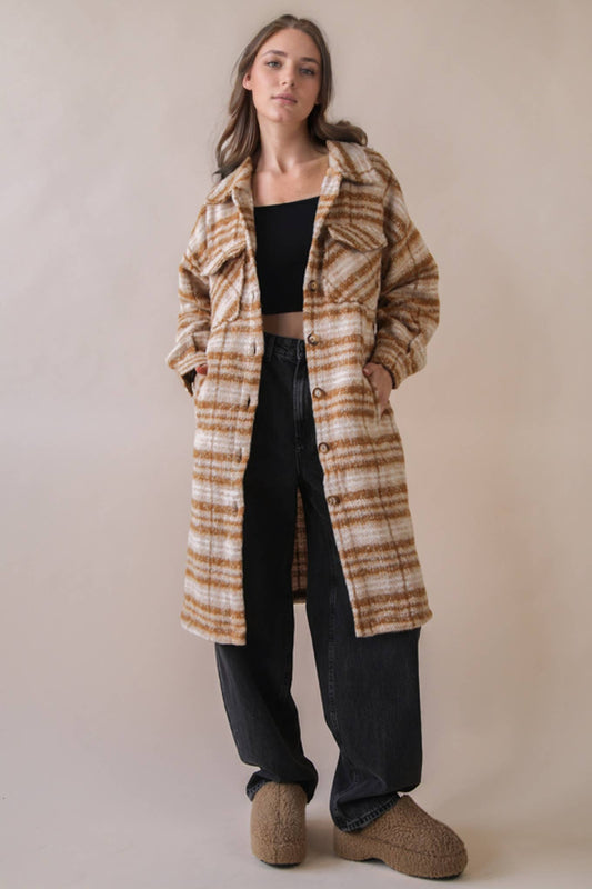Aztec & Plaid Printed Shacket