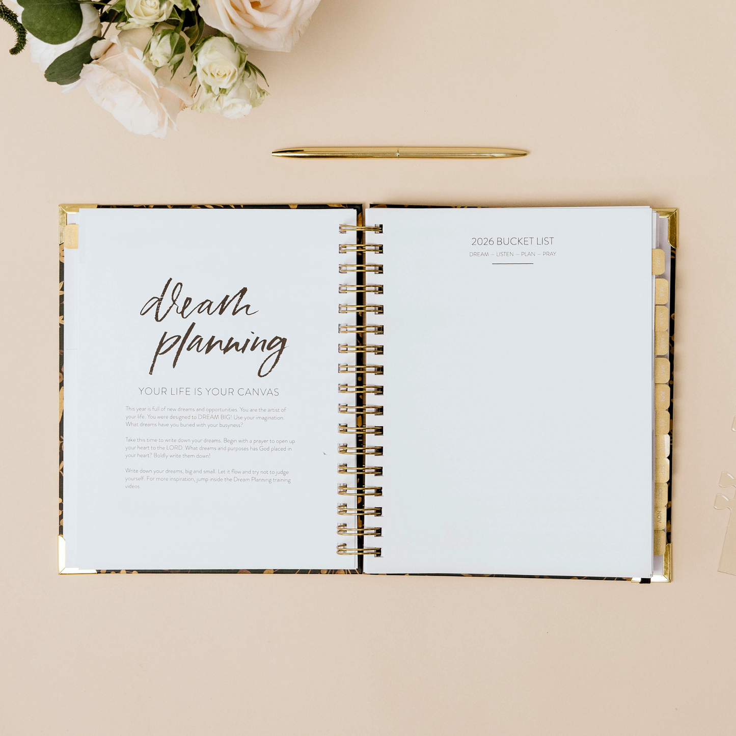 2026 Golden Dream Planner - Horizontal Layout