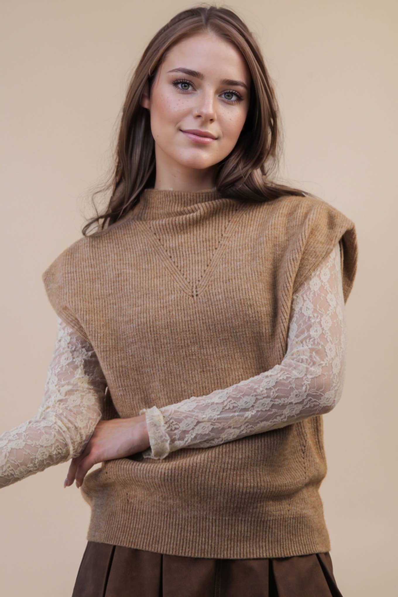 Mock Neck Sweater Vest