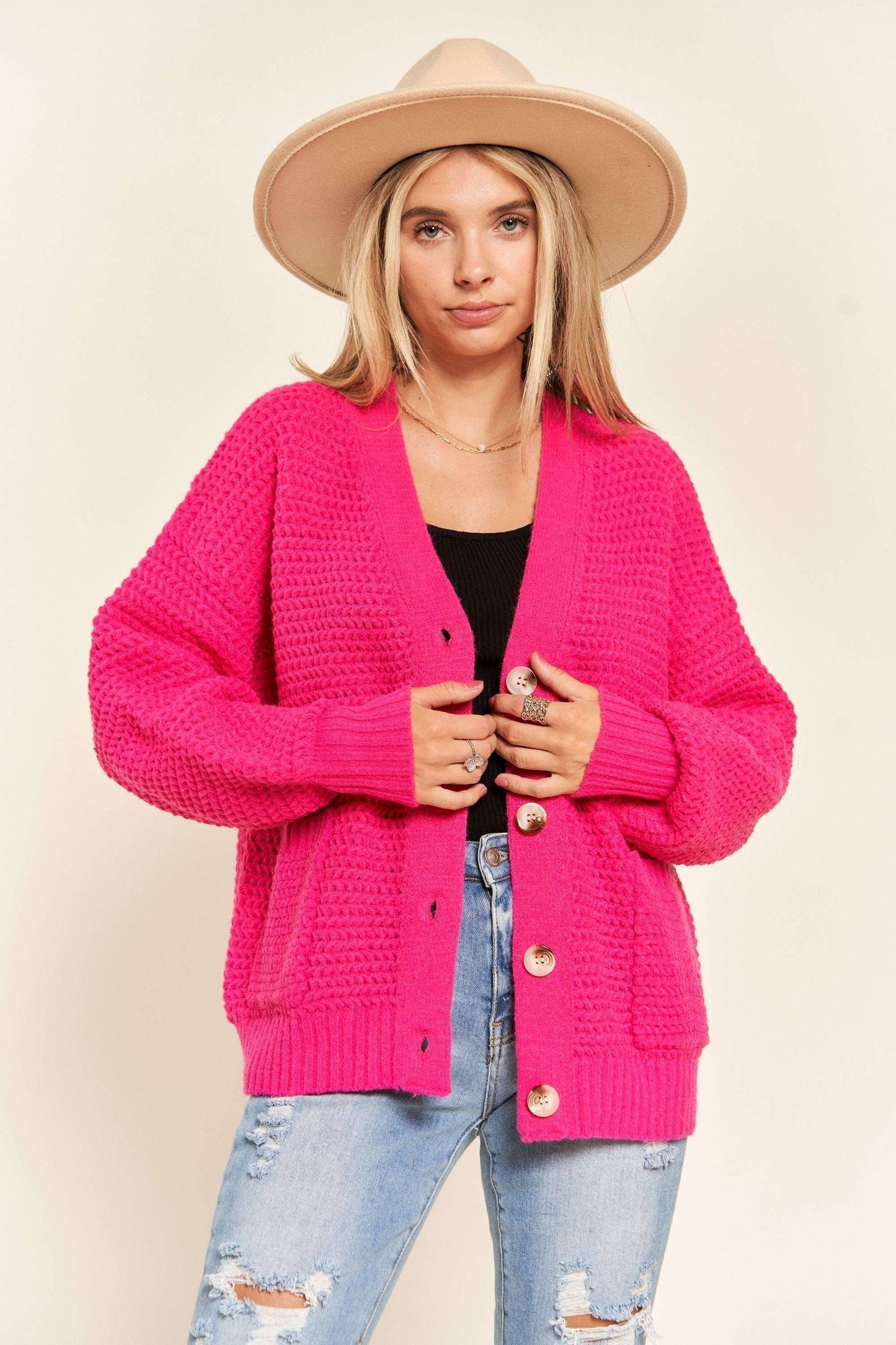 Fuchsia Cozy Cardigan