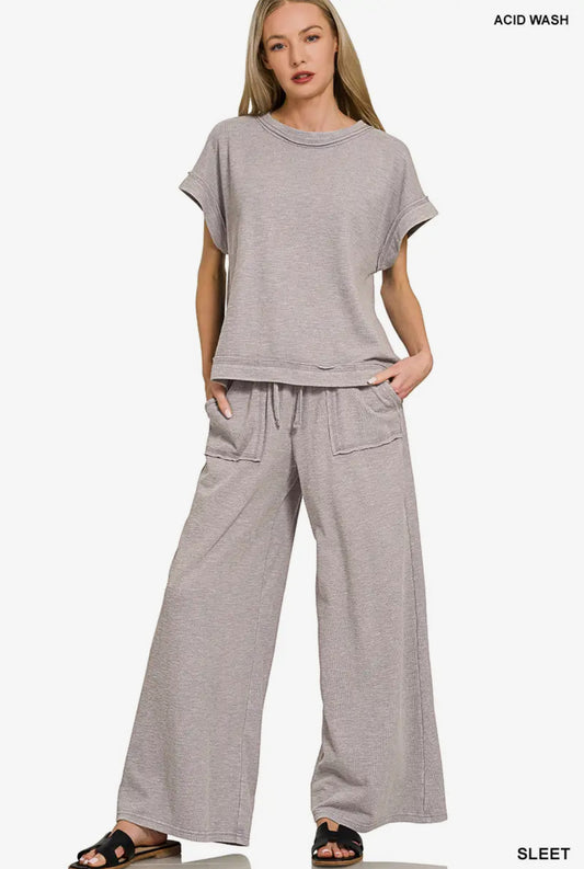 Grey Short Sleeve Set