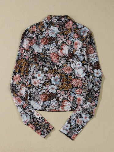 Floral Mesh Long Sleeve