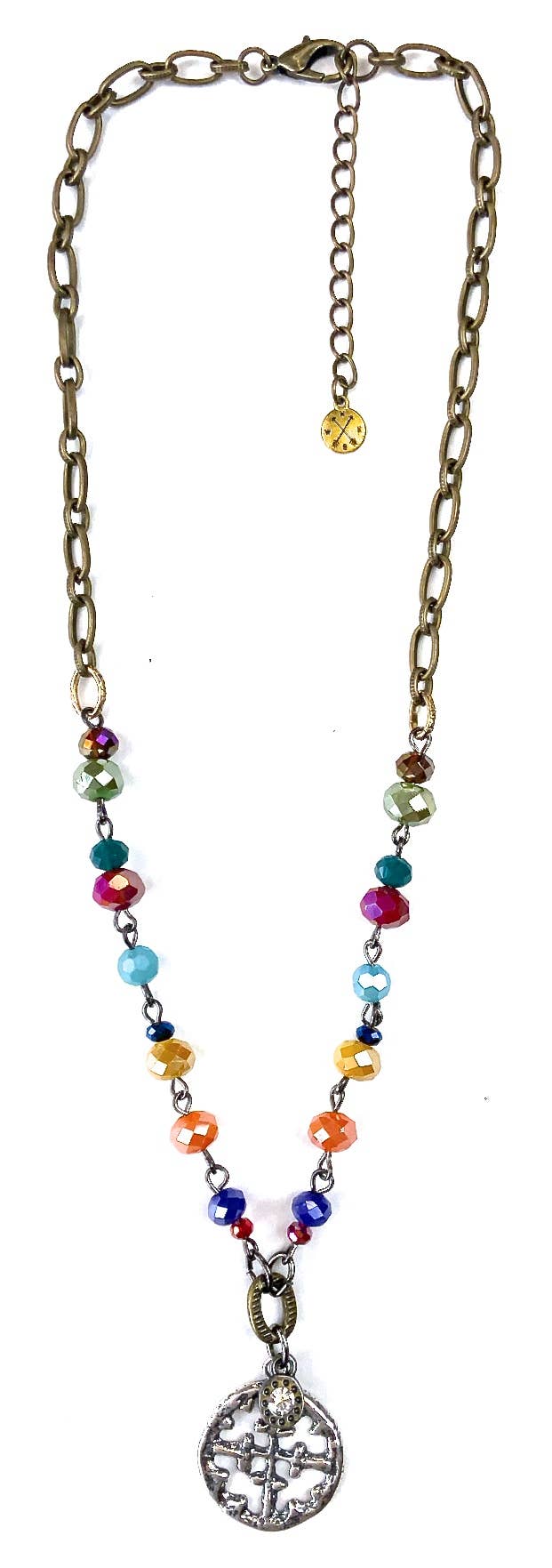 Short Rosaried Chain & Pendant Necklace