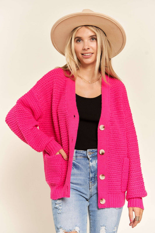 Fuchsia Cozy Cardigan